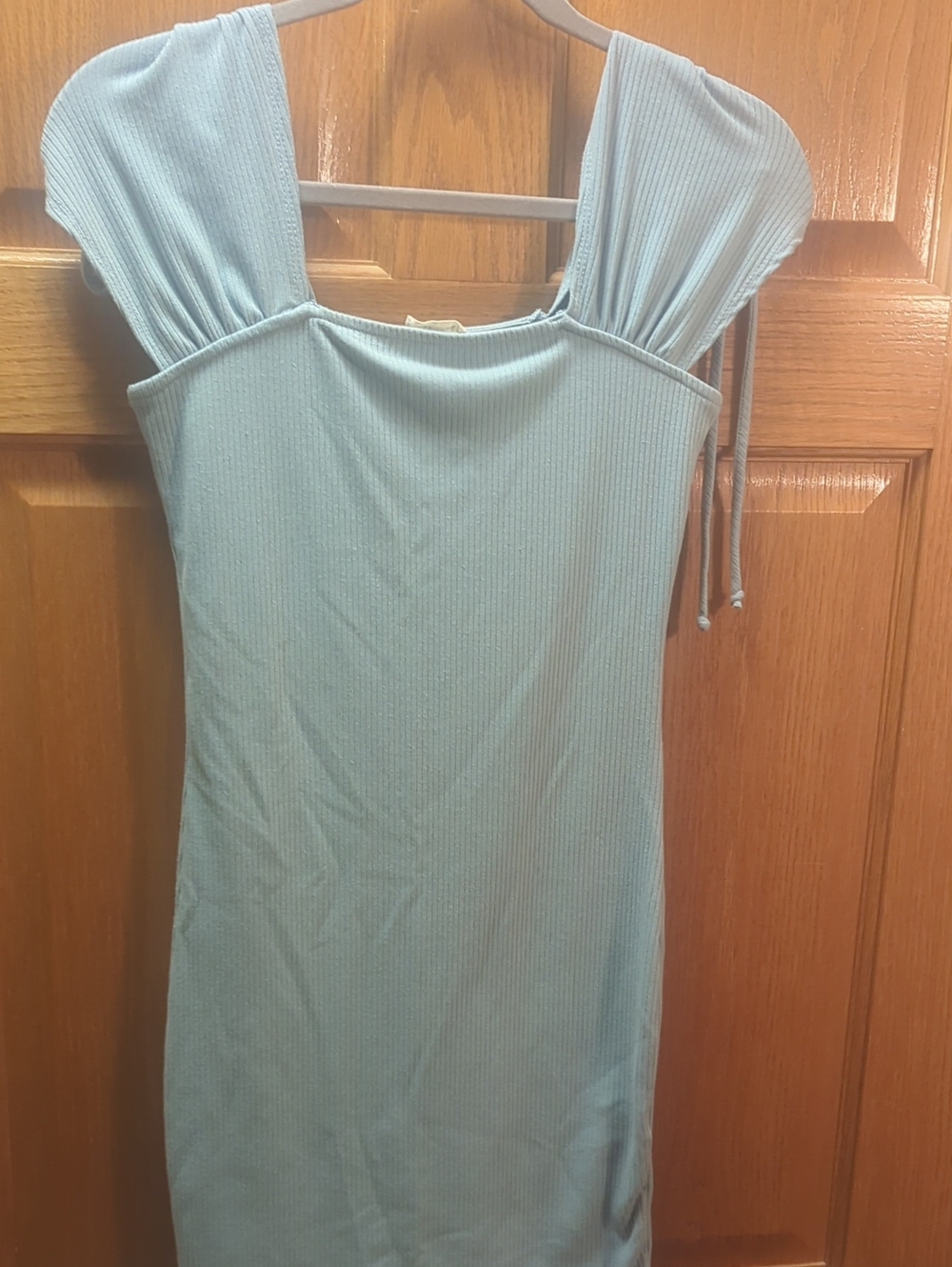 Peach Love California Light Blue Ribbed Mini Dress